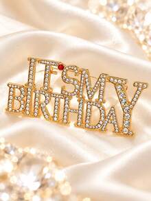 1pc It's My Birthday Letter Brooch, Fashionable Personalized Brooch Pin, Unisex Accessory, Suitable For Women, Men, Girls, Boys, Birthday Gift, Party, Daily Wear - Multicolor - View 9