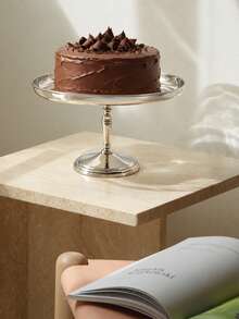 2pcs Stainless Steel Cake Stand Set (1 Stand + 1 Dessert Spoon) / 1pc Cake Tray, Mirror-Polished Round Dessert Display, Raised Rim, Stable Base, For Cakes, Cupcakes, Pastries, Afternoon Tea, Buffet, Wedding, Birthday, Saudi National Day And Christmas - Multicolor - View 7