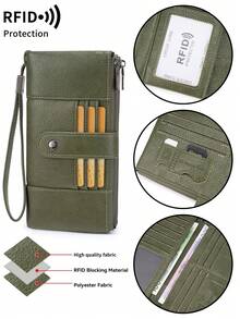 FOREVER MIYIN RFID Blocking Long Phone Wallet For Women, Bifold Purse With Snap Button, Wrist Strap, Multi Card Slots, Phone Pocket, For Daily Use - Multicolor - View 8