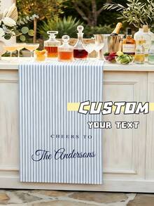 1pc Personalized Wedding Welcome Table Banner - Customizable Name/Text, Suitable For Wedding, Mother's Day - No Stripe Decoration, With Logo/Nameplate, Suitable For Wedding Banquet, Adult Ceremony, Event - Printed - Multicolor - View 6