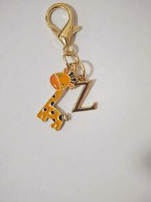 1PC Cute Giraffe Initial Keychain Pendant, Animal Theme With Golden Letter Decoration. Name Initial Keychain, Cute Accessory Suitable For Men And Women. Backpack Keychain Accessory, Great Gift For Boyfriends, Girlfriends, Classmates And Family, Small Party Favor - Multicolor - View 29