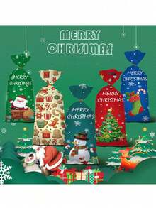 50pcs/Pack Christmas Party Gift Candy Cookie Bags OPP Bags For Baking - View 6