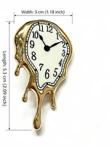 1pc Vintage Creative Design Unique Artistic Twisted Time Dial Brooch (Hour And Minute Hands Do Not Move) Suitable For Men And Women To Wear, High-End Versatile Holiday Gift - Multicolor - View 3