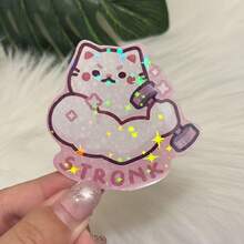 Muscle Cat Stickers, Fun Gym Exercise Vinyl Stickers, Suitable For Water Bottles And Laptops, Exercise Weightlifting Gifts - one-size - View 1
