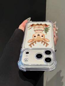 Cocok dan Kompatibel dengan iPhone 18 Pro/18 Pro Max/17/17 Pro/17 Pro Max/16/15/14/13/12 Series, Casing Ponsel Transparan Tahan Guncangan 4 Sudut dengan Slogan Bunga Pink "Boo", Hantu , dan Pola Halloween Manis, Tipis & Pelindung, Unisex untuk Penggunaan Sehari-hari, Hadiah Ideal - MultiWarna - View 4