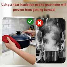 1pc Heat Resistant Insulated Pot Mat Set With Hanging Ring, Suitable For Cooking, Baking, Camping, Home Use, Size 16*16CM, Machine Washable - View 8