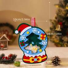 Christmas Non-Woven Fabric Christmas Stocking Hanging Ornament DIY Handmade Craft Material Kit, Hand-Sewn Holiday Gift Storage Hanging Decoration Set - Multicolor - View 7