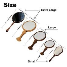 Vintage Wooden Handheld Makeup Mirror With Mermaid Tail Handle, Portable, Suitable For Travel And Daily Grooming, Ideal For Tattooing, Eyebrow Shaping And Facial Grooming - Handheld Style - View 4