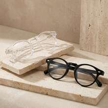 2 Pairs Set Men's Round Minimalist Solid Color Fashionable Non-Prescription Glasses - Multicolor - View 8