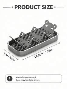 2/1pc Luxury Panda Stainless Steel Soap Holder, Household Countertop Draining Soap Box, Multi-Functional W-Shaped Layered Storage Rack, Wavy Rack Draining, Bathroom Kitchen Universal Soap Tray, Creative Drill-Free Soap Storage Rack, Multi-Compartment Partitioned Soap Storage, Minimalist Bathroom Soap Dish, Ventilated Quick-Drying Soap Holder, Practical Bathroom Soap Storage Rack - A - View 9