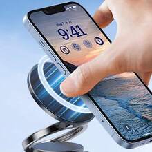 1pc New Magnetic Car Phone Holder With Vacuum Suction, Universal Dashboard Desktop Multi-Function Navigation Stand - Fold - View 6