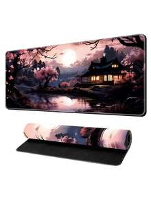 Aesthetic Cherry Blossom Mouse Pad High Definition Art Design Large Desk Mat Rubber Anti-Slip Laptop Office Desk Pad Gaming Keyboard Accessory, Suitable For Home Office Back To School Season Use - View 6
