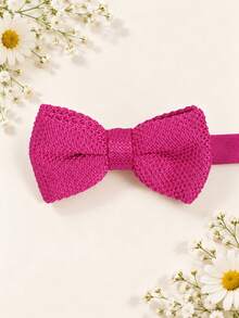 1PC Fashion Casual Minimalist Unisex Solid Color Soft Knitted Double Layer Bowknot Collar Comfortable Versatile Suitable For Daily Wear, Holidays, Shopping, Campus, Party, Banquet - Multicolor - View 2