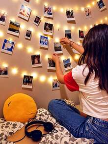 1set 1/2/3/5/10M Home Decor Photo Clips Light String,Indoor Bedroom Decor Fairy Light, Wedding Decor Light, Children's Room Wall Decoration Light, Vacation Party Holiday Decor LED Lights String,Girls' Room Decor Light String,Christmas Decor Lights - Yellow - View 3