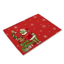 The Grinch The The 1Pc Christmas Desktop Decoration, Multiple Options For Christmas Tablecloth Decoration, Cartoon Printed Tablecloths, Home Kitchen Holiday Party Desktop Decoration - Multicolor - View 14