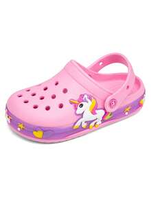 GETAC Sandalias chanclas luz LED de verano niña comodos para deporte y playa diseño unicornio - Rosa - Ver 3