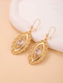 2pcs Fashionable Personalized Women's Long Earrings, Suitable For Banquet And Holiday Wear - Gold - View 6