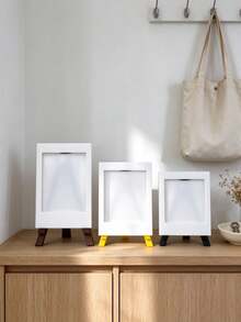 1pc White Mini Photo Easel Frame, Reusable Desktop Display Stand, Multi-Scene Decorative Gift, Suitable For Birthday, Anniversary, Holiday, For Friends And Classmates - Picture Frame Ornament - View 7