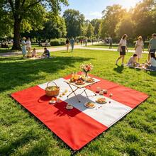 1pc Pure White Garden Picnic Mat, Mini Oversized Beach Mat, Compact Lightweight Durable. Perfect For Travel, Camping And Picnic. Also As Valentine's Day Gift For Girlfriend. Adult Oversized Design, With 4 Small Yellow Stakes And Storage Bag, Enjoy Beach And Outdoor Garden Adventure Fun - B - View 3