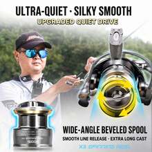 HASIDA X6 BFS Spinning Reel Long Distance Metal Body Professional Lightweight 5.2:1 High Speed Ratio 6+1 Bearings 4kg Drag Power 176-225g Weight - Silver - View 3