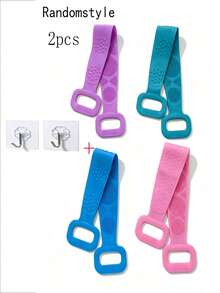 1/2/4pcs Random Color Thorough Full Body Cleansing, No Dead Angles. Soft Bristles Gently Exfoliate And Remove Dead Skin. Suitable For Dry And Wet Use, Can Clean, Care And Massage Skin - Exfoliating Bath Strap - View 19