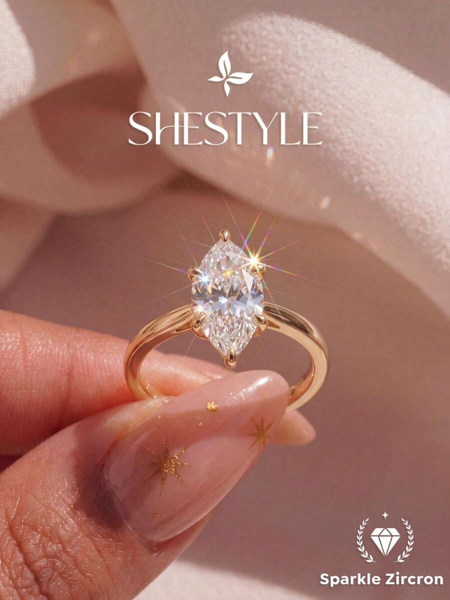 1pc 1/2/3 Carat Sparkling Oval Engagement Ring/Wedding Ring, Women's Promise Ring/Eternity Ring, Exquisite Jewelry Gift