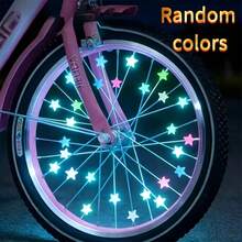 50pcs Random Color Glowing Spoke Beads & Valve Caps, Glowing Star Wheel Hub Clips, Suitable For Night Riding, Wheel Decoration, Perfect Holiday Gift For Cycling Enthusiasts - Multicolor - View 5