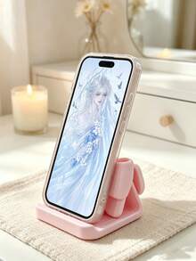 Original 3D Printed Bow Phone Stand, Lightweight Portable Makeup Mirror Stand, Convenient Desktop Phone Holder, Phone Accessories, Phone Mirror Stand, Universal Phone Back Sticker, Transparent Mirror Stand, Slouchy Person Desktop Phone Holder - Multicolor - View 11