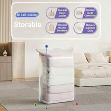 2pcs Thickened Double Layer 3D Vacuum Compression Storage Bags, 80% Space-Saving Sealed Bags, Dust-Proof & Moisture-Proof Reusable, Suitable For Bedding, Blankets, Wardrobe And Home Storage, Comforter Compression Bags, Clothing Vacuum Storage Bags, Closet Organizer Bags - View 8