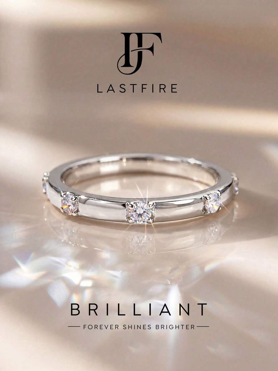 1pc Moissanite Ring, Sparkling Micro-Pave Diamond Ring, Suitable For Women's Party And Daily Wear - Chao Xi Yuan Mosang Ring - View 1