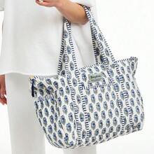 1pc Large Capacity Floral Pattern Diaper Bag Tote For Mom And Dad, With Changing Pad, Travel Diaper Storage Bag, Thickened Quilted Hospital Bag, Suitable For Boys And Girls, Mother's Day Gift - Multicolor - View 9