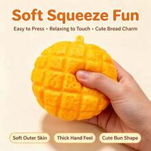 1pc Crispy Pineapple Bun Building Block Squishy Ball, Makes Crisp Sound When Squeezed, Includes Building Blocks, Hard & Soft Combined Texture, Handmade Squishy Toy (Random Packaging & Color) - Multicolor - View 5