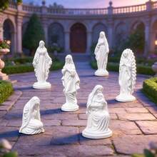 1pc-The Blessed Virgin Mary-Mini Religious Statue-White Figurine-Small Holy Figure-Holiday Gift-Christmas Religious Decor-Praying Virgin Desktop Table Decor Christmas Gift-Praying Virgin Ornament-Home Shelf Decor - Multicolor - View 4