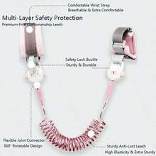 Children Anti-Lost Wrist Leash, Cartoon Anti-Loss Wristband With Built-In Steel Wire Safety Lock, 360° Rotating Baby Walking Rope, Baby Anti-Lost Wristband Leash With Retractable Spring Rope And Safety Lock, Outdoor Travel Children Anti-Loss Wristband, Cartoon Children Anti-Loss Rope With Built-In Steel Wire Core, 360° Rotating Joint With Lock Anti-Escape Baby Leash Wristband, Infant Outdoor Anti-Lost Leash Wristband, Retractable Spring Rope With Safety Lock Design, Multi-Color Optional Baby Walking Protection Rope Anti-Lost Wristband - Multicolor - View 6