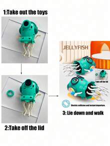1PC Kids Electric Magic Dancing Jellyfish Octopus Automatic Sensor Obstacle Avoidance Octopus Light Toy Automatic Dodge Jellyfish Self-Equipped With 3 AAA Batteries (Batteries Not Included, Back-Walking, Remove Back Cover First) - Color - View 4