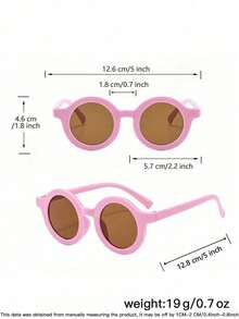 1set 3pcs 3-8Y Kids Oversized Square & Round PC Frame Glasses, Solid Color Minimalist Eyewear For Party Daily Outdoor With Glasses Box - Multicolor - View 9