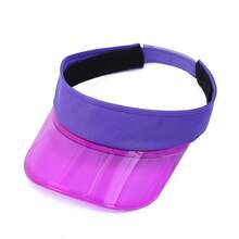 1 Pc Summer New Transparent Wide Brim Visor Cap, Lightweight Breathable Outdoor Sports Commuter Adjustable Solid Color Flat Top Hat - Multicolor - View 5