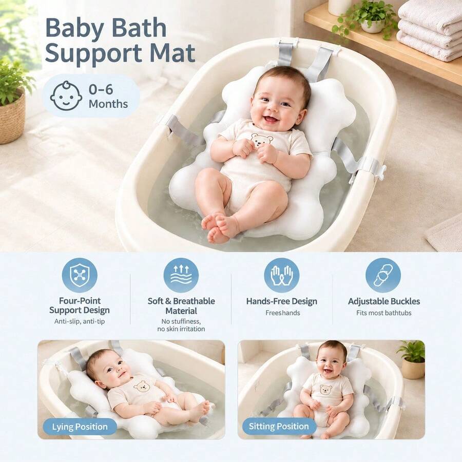 Philips Avent Infant Bath Seat Support Mesh, Adjustable 4-Point Infant Bath Seat Support Pad, 0 Months+ Infant Bathtub Sitting Net (Bathtub Not Included) - Multicolor - View 1