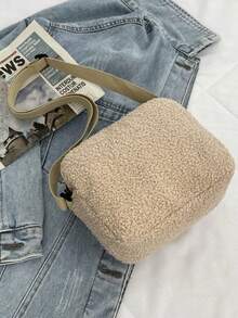 Pure Color Korean Version Versatile Fashion Personalized Leisure Small Square Bag Female New Small Cross-Body Bag - Khaki - View 9
