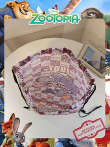 1 chiếc ba lô dây rút in hình Nick/Judy Zootopia bản quyền chính thức Disney, túi thể thao nylon nhẹ, túi đựng đồ thường ngày, túi đi biển, túi tập gym, phụ kiện thời trang, phù hợp cho trẻ em/bé gái/học sinh/fan, dùng đi học, chơi thể thao, du lịch và hằng ngày - Nhiều màu - Xem 5