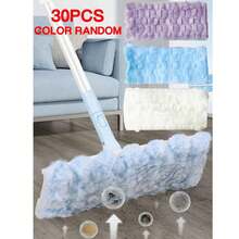 5/10/20/30pcs Anti-Static Cleaning Mop Pads, Reusable Disposable Dust-Absorbing Mop Paper For Home, Random Color - Multiple Styles Available - View 1