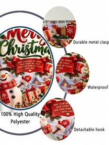 1/4pcs Christmas Theme Shower Curtain Set With Cute Snowman, Christmas Tree And Gift Box Pattern, 12 Hooks, Waterproof Polyester, Bathroom Curtain, Privacy, Thickened, Durable Quick Dry, 180*180cm Size, Christmas Bathroom Decor - A - View 13