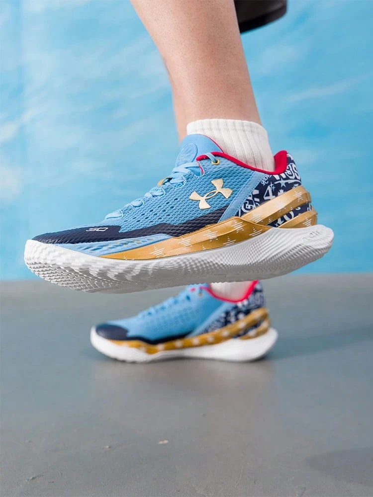 Under Armour Curry 2 Low Flotro Basketball Shoes, Unisex - Blue/black/brown - View 1
