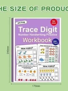 Educational Children's Basic Math Practice Material, Kindergarten Number Learning Workbook, Covering Counting, Number Tracing, Subtraction, Shape Statistics, Place Value Exercises, Colorful Cute Cartoon Design, Simple And Easy To Understand Math Exercises, Preschool Early Education Learning Material, Suitable For Home Enlightenment Practice, Party Favors, Desk Decoration, Perfect Holiday Birthday Gift For Young Boys And Girls - Multicolor - View 5