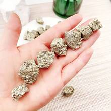 1pc Pyrite Raw Crystal Cluster Decorative Stone Home Decor, Raw Crystals And Stones - Gold - View 15