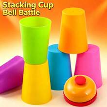 1PC-Speed Stacking Cups Battle Game - Competitive Cup Stacking Toy With Pattern Cards, Brain Teaser Reaction Training Game For Kids Adults, Family Party Interactive Educational Toy, Colorful Cup Stacking Challenge - Multicolor - View 6