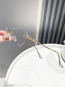 New For 2026: Women's Rimless Clear-Lens Glasses-Fashionable And Versatile, Perfect For Daily Wear, Travel, Gifts, Private Parties, And More. - Clear - View 3