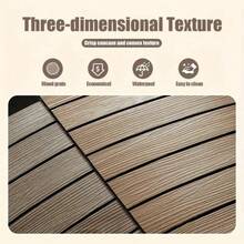 3D Embossed Vertical Stripe Self-Adhesive Wall Panels, Wear-Resistant Faux Wood Decorative Tiles With Self-Adhesive Backing, Suitable For Indoor Background Walls And Entryways, Convenient DIY Wall Renovation - Wood Grain Grille - View 6