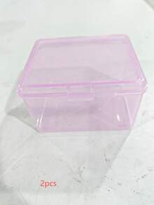 2pcs Plastic Flip Top Storage Boxes, PP With Lid Storage, Card Storage Box, Acrylic Organizer Box, Transparent Hair Accessory Storage Box, Desk Organizer, Storage, Storage Boxes With Lid, Office Desk Accessories, Drawer Organizer, Desk Tidy, Plastic Organizer Boxes, Clear Acrylic Box, Storage Containers, Display Case - Multicolor - View 9