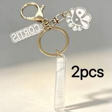 COR TIS Concert Light Keychain Acrylic Pendant Bag Accessory 3 Pieces Set, Concert Merchandise, Metal Material Sturdy And Durable, Engraved Exclusive Brand Logo, Paired With Flower Pendant Design, Available In Gold And Silver. Compact And Lightweight, Suitable For Hanging On Backpacks And Keys, Fan Support Merchandise Accessory, Minimalist And High-End, Exquisite Small Gift For Fan Collection And Gifting To Fellow Fans. This Is A Gift That Is Hard To Resist. - Multicolor - View 14
